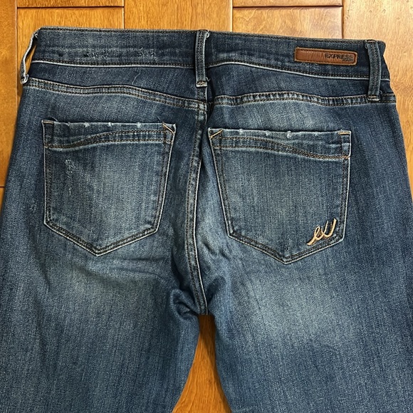 Express Y2K Super Skinny Mid Rise Jeans Size 6R Classic Distressed Casual - Picture 8 of 16
